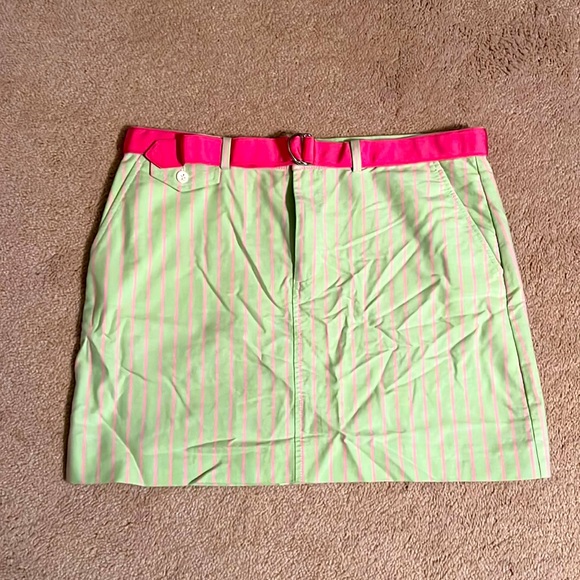 NWT Women’s Ralph Lauren Pink & Green Striped Skirt Size 8 - Picture 1 of 4